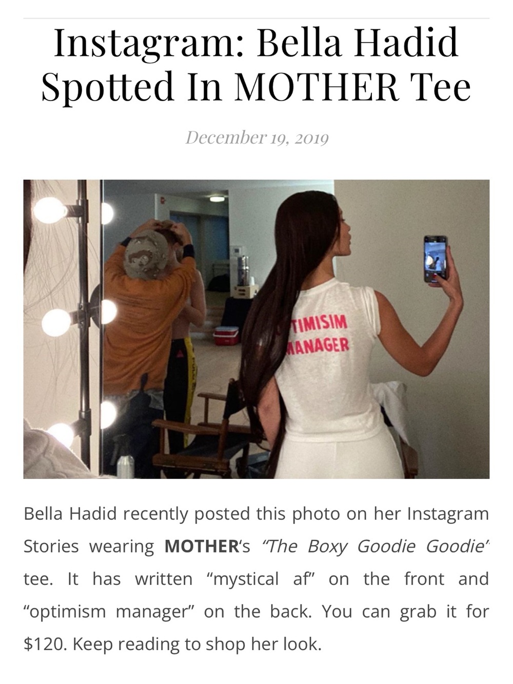 MOTHER The Boxy Goodie Goodie Tee